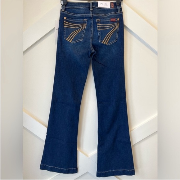 7 For All Mankind Dojo Original Jeans Trouser NWT Size 25 7FAMK Golden pockets - Picture 10 of 15